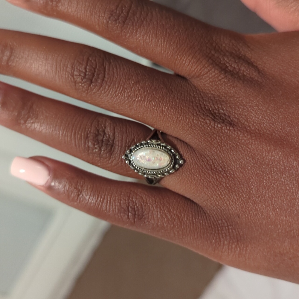 Sterling silver opal ring